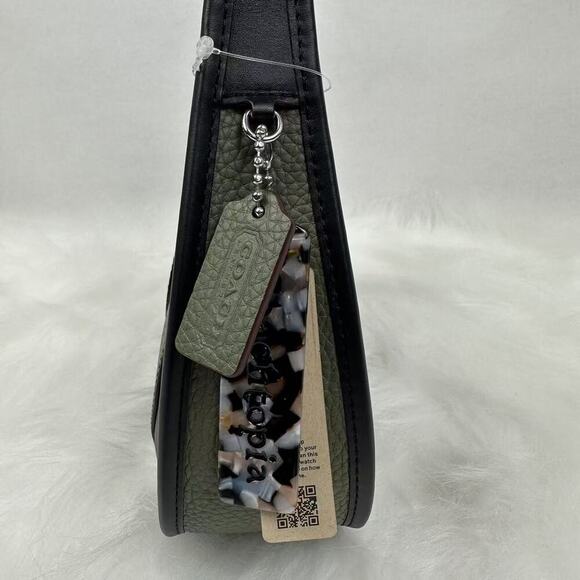 Coach Ergo Bag Wavy Stripe Upcrafted Coachtopia Leather In Army Green CQ004 NWT - Picture 3 of 8